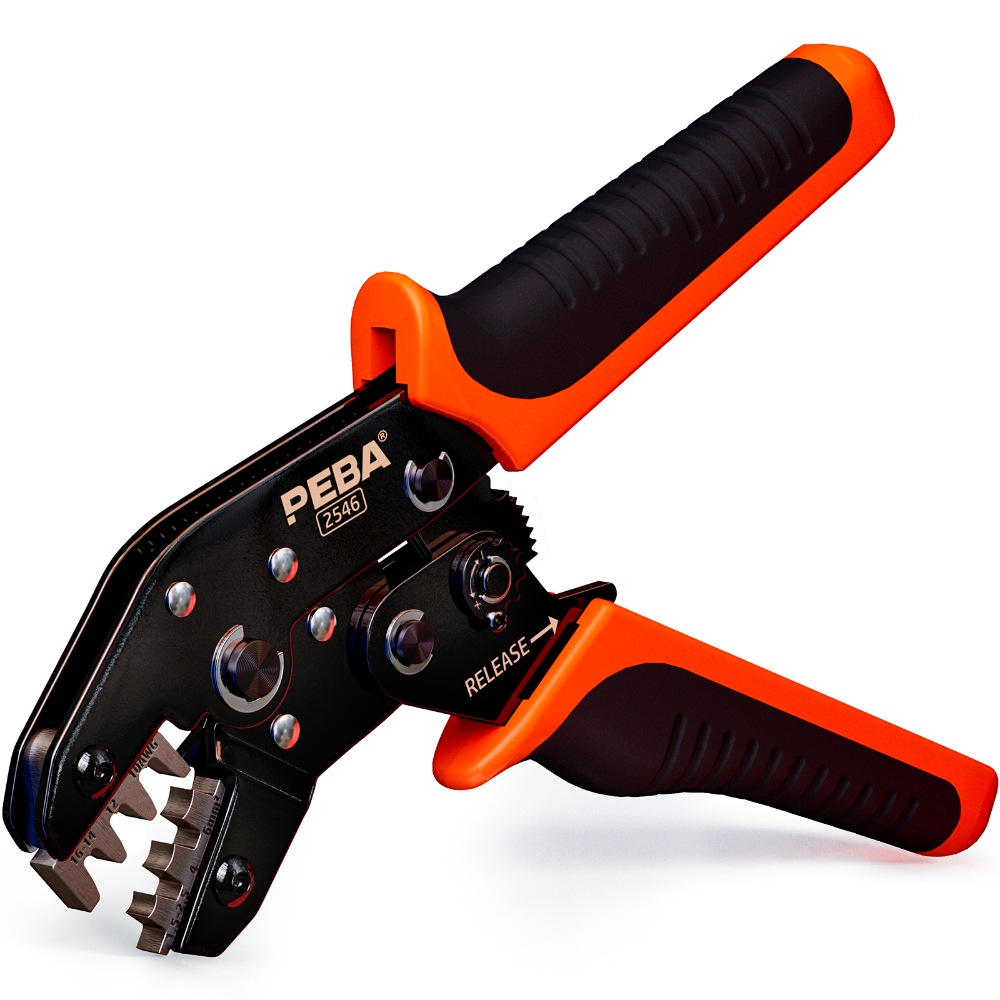 PEBA Crimping Tool for Solar Connectors, Ratchet Crimp Tool for AWG 16/14/12/10 Solar Panel PV Cable, Wire Crimper Tool for Solar Connectors - Solar Connector Crimping Tools - Solar PV Tool